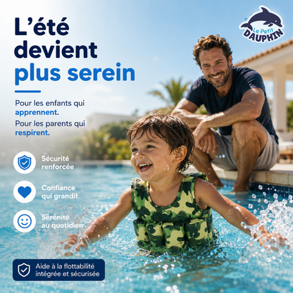 Lepetitdauphin — Maillot flottant 2-en-1 pour l'apprentissage de la natation